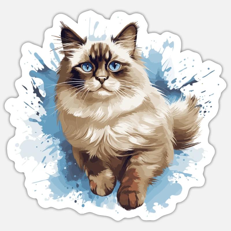 Poupée de chiffon - Sticker taille S (10 x 10 cm) - blanc mat