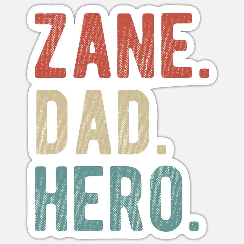 Zane Dad Held - Sticker Größe S (10 x 10 cm) - Mattweiß