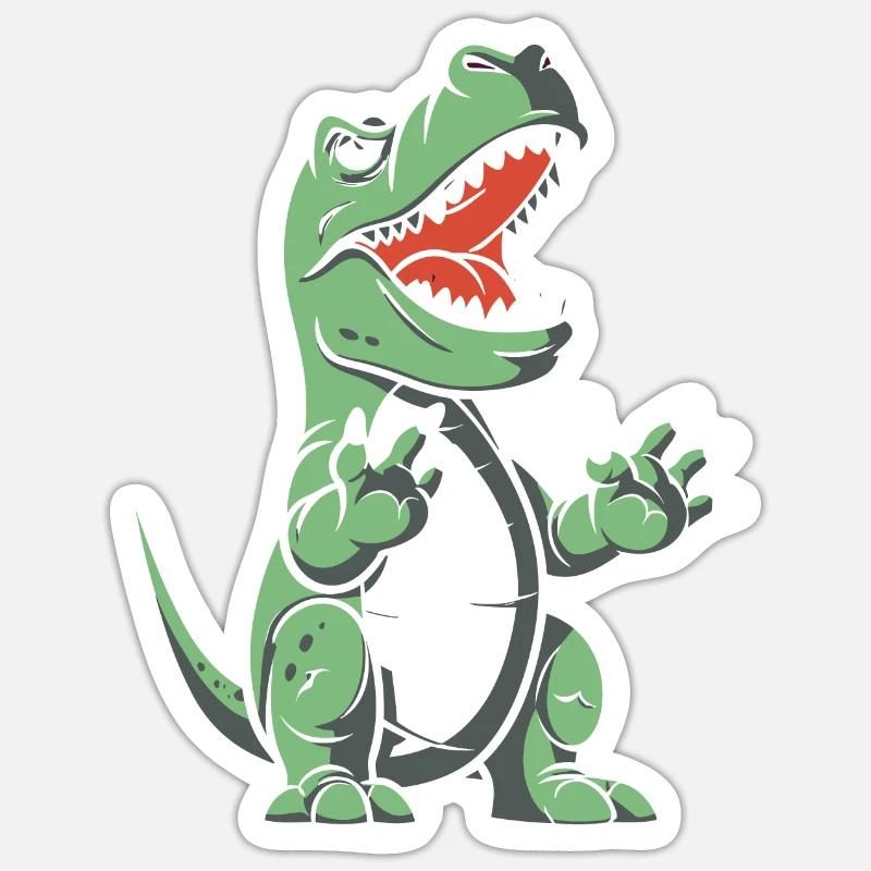 Trex T Rex Dino Cool - Sticker size S (10 x 10 cm) - white matte