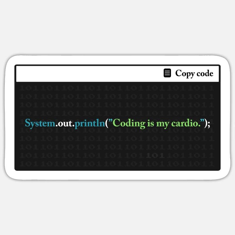 Coding Is My Cardio Funny Programming Computer Cod Sticker Größe S (10 x 10 cm)