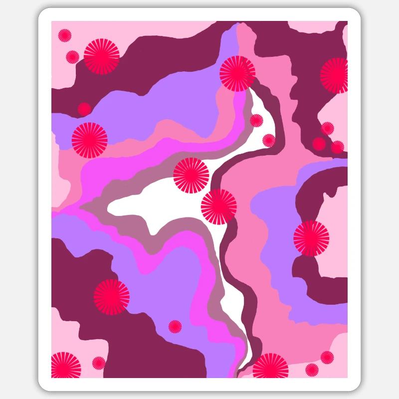 Imprimé rétro - Sticker taille S (10 x 10 cm) - blanc mat