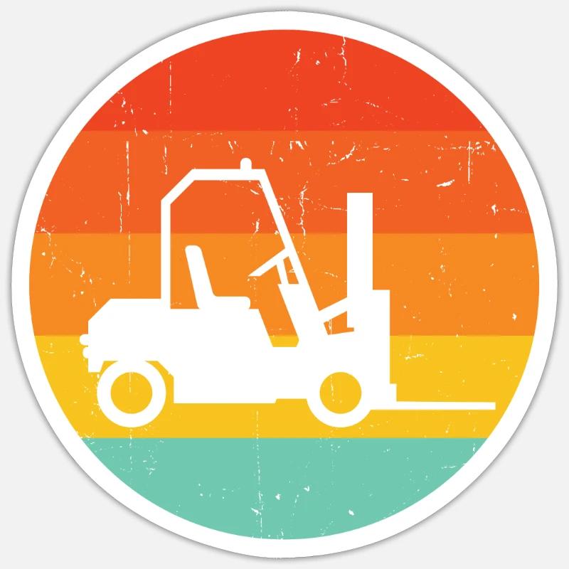 Retro Forklift Driver Forklift Operator Vintage Fo Sticker Größe S (10 x 10 cm)