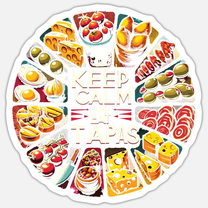 Cuisine espagnole - Sticker taille S (10 x 10 cm) - blanc mat