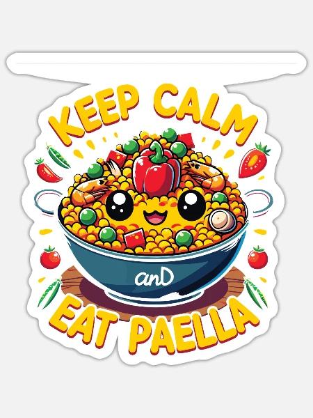 Spanisches Essen - Sticker Größe S (10 x 10 cm) - Mattweiß