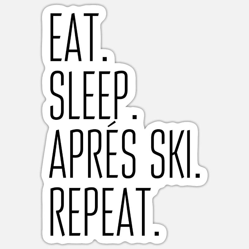 Aprés Ski - Sticker Größe S (10 x 10 cm) - Mattweiß