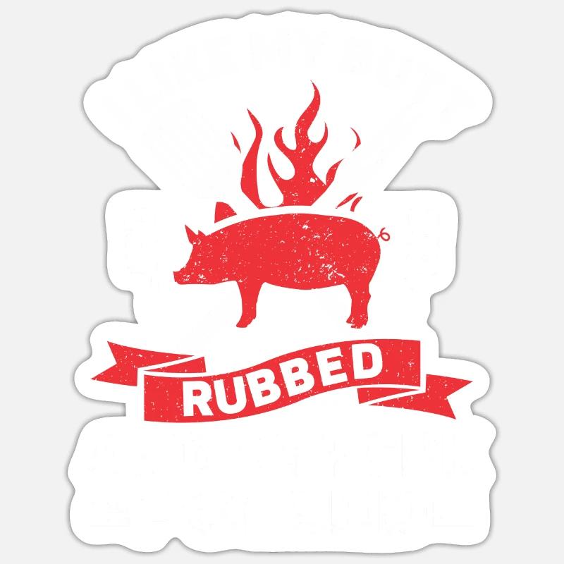 BBQ Pulled Pork Schwein Grill Sticker Größe S (10 x 10 cm)