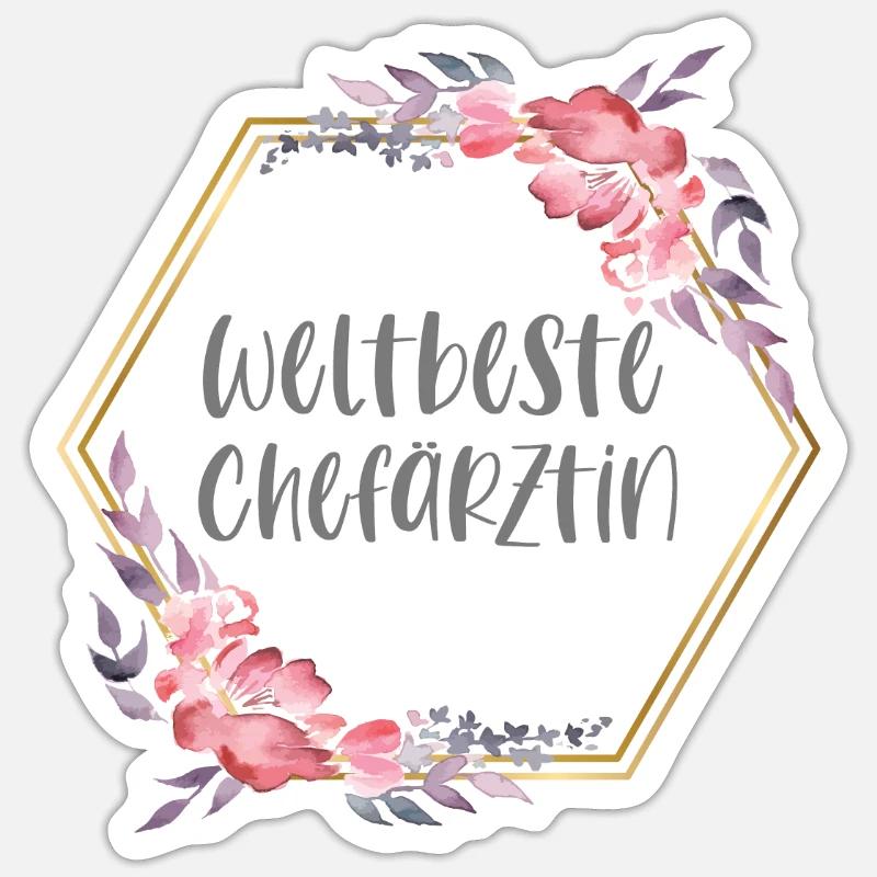 Chefärztin Ärztin Doktorin Beruf Geschenk - Sticker Größe S (10 x 10 cm) - Mattweiß