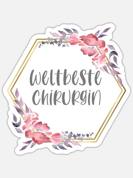 Chirurgin Ärztin Doktorin Beruf Geschenk - Sticker Größe S (10 x 10 cm) - Mattweiß