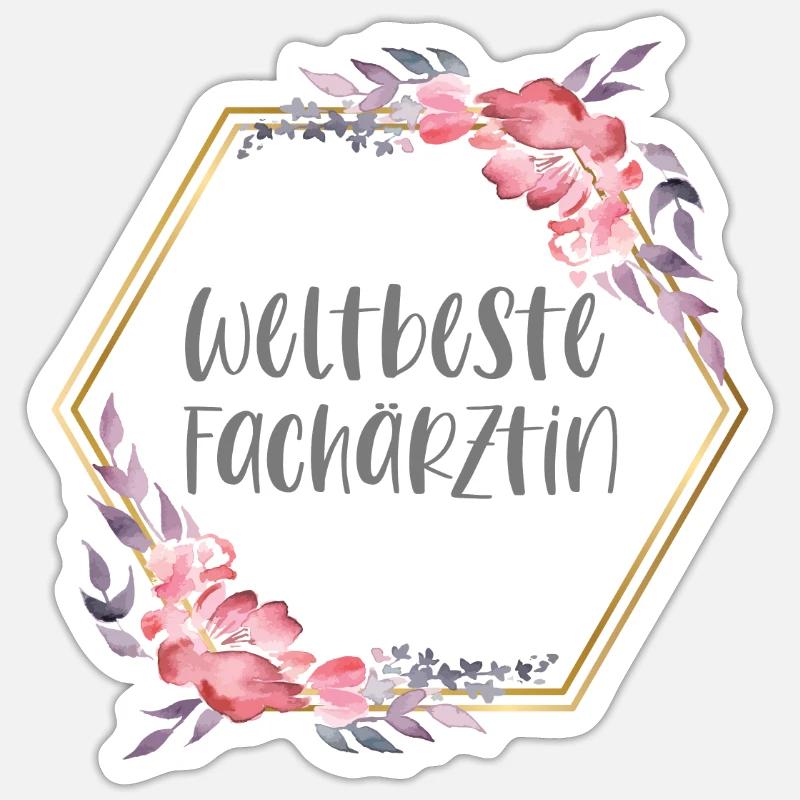 Fachärztin Ärztin Doktorin Beruf Geschenk - Sticker Größe S (10 x 10 cm) - Mattweiß