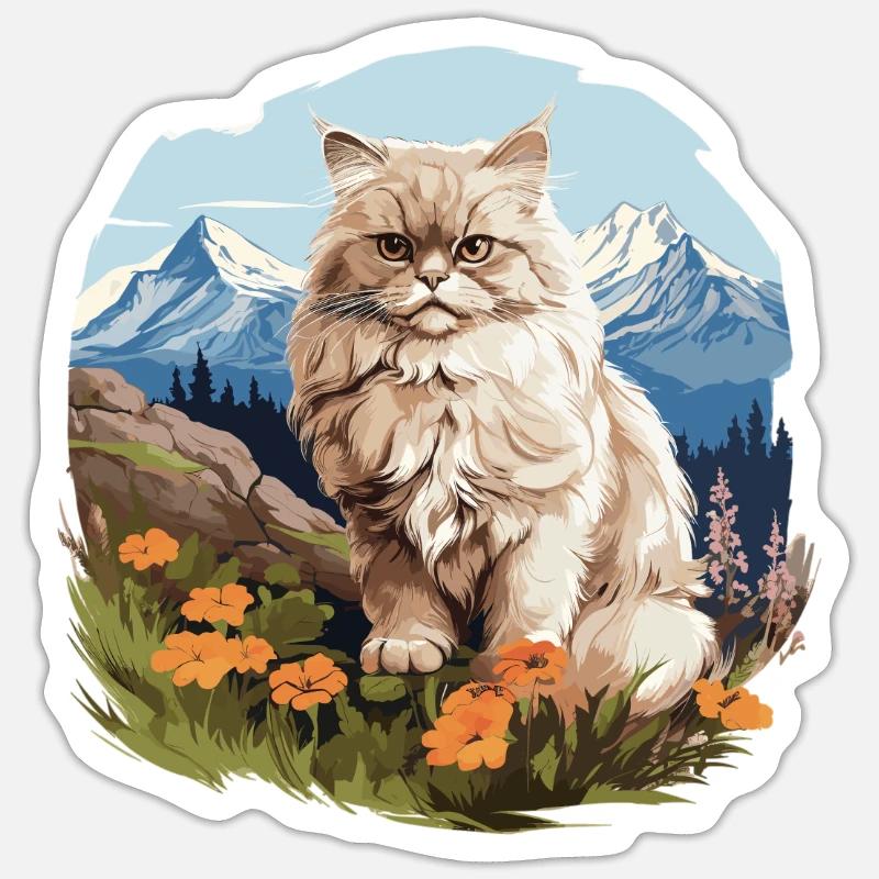 Persian Cat Perser Katze - Sticker size S (10 x 10 cm) - white matte