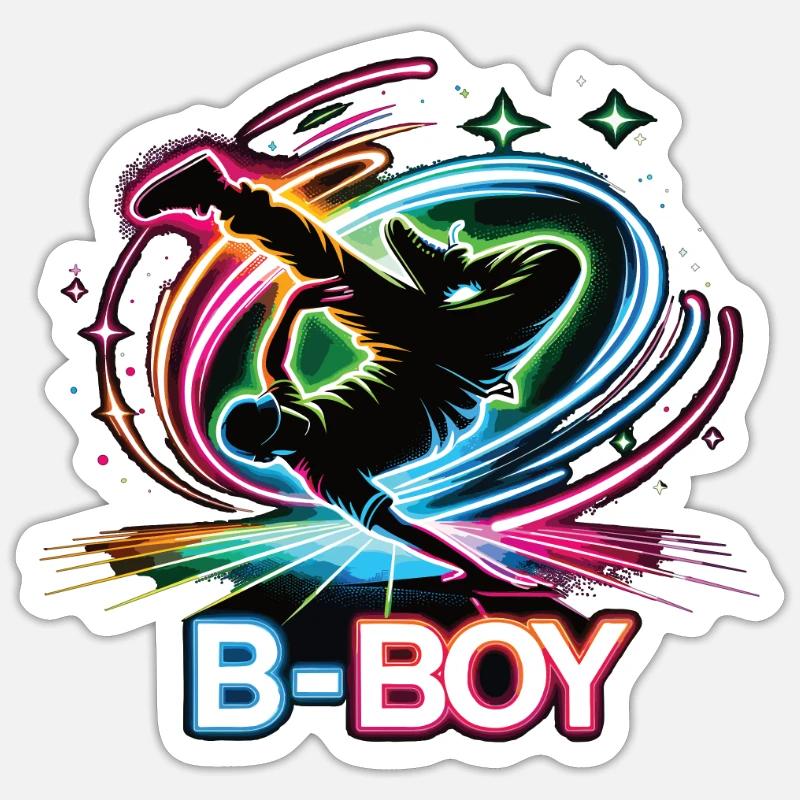 Breakdance Breakdancer Breakdance Kinder - Sticker Größe S (10 x 10 cm) - Mattweiß