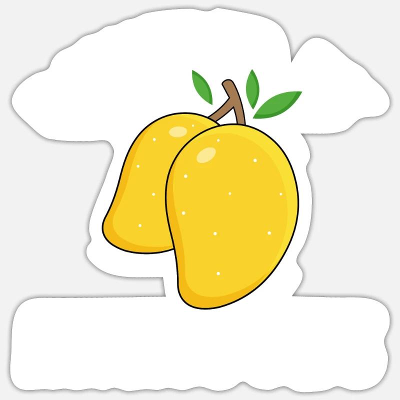 Mango Frucht Mango - Sticker Größe S (10 x 10 cm) - Mattweiß