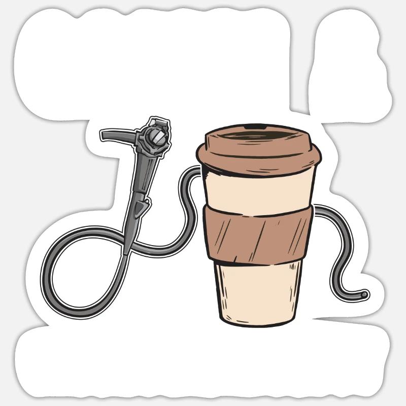 Gastroenterology Endoscopy Colonoscopy - Sticker size S (10 x 10 cm) - white matte