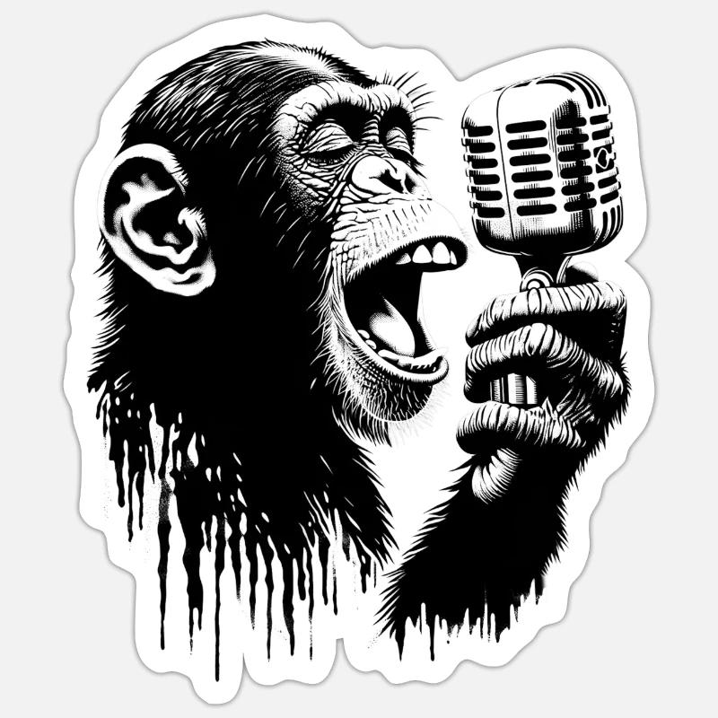 Monkey Band Leader | Monkey Orchestra Sticker size S (10 x 10 cm)