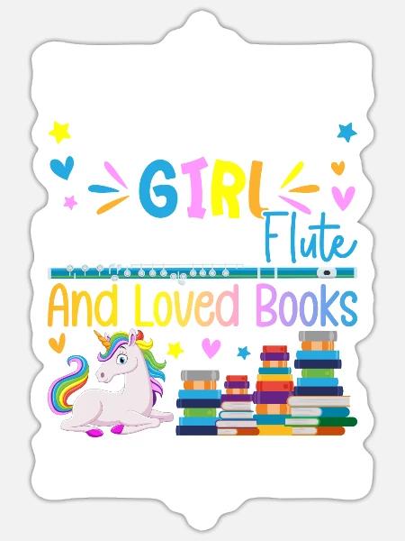 Flötenmädchen Flötenspielerin - Sticker Größe S (10 x 10 cm) - Mattweiß