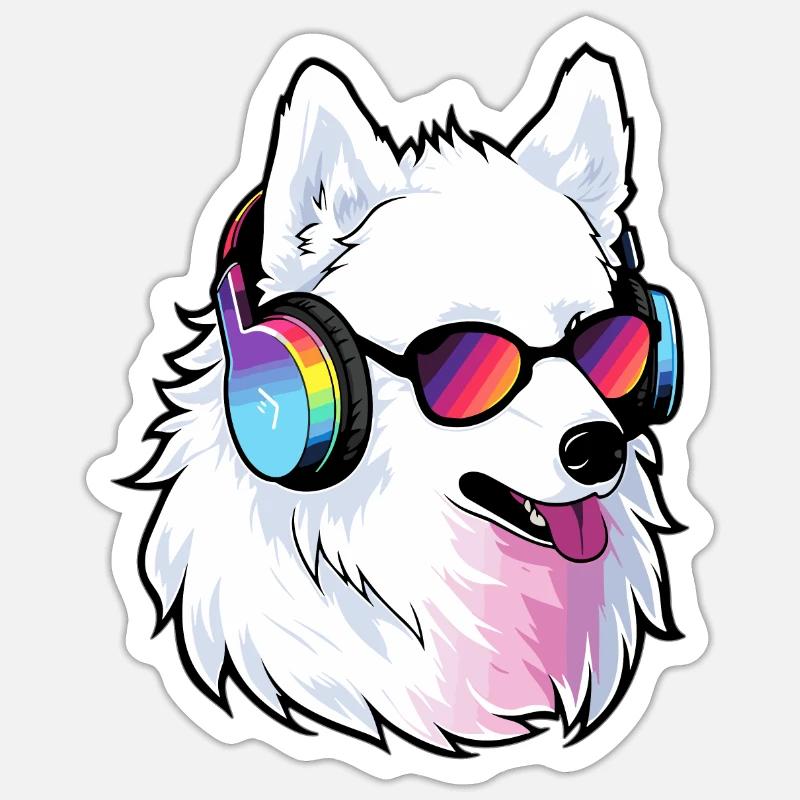 Samoyed DJ Hund Lovers Samoyed Groomer - Sticker størrelse S (10 x 10 cm) - mat hvid