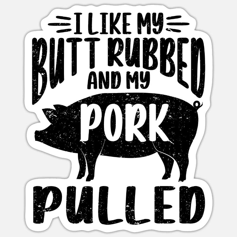BBQ Pulled Pork Schwein Grill Sticker Größe S (10 x 10 cm)
