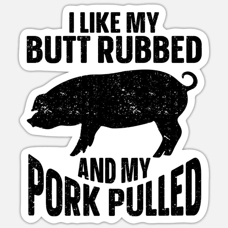 BBQ Pulled Pork Schwein Grill Sticker Größe S (10 x 10 cm)