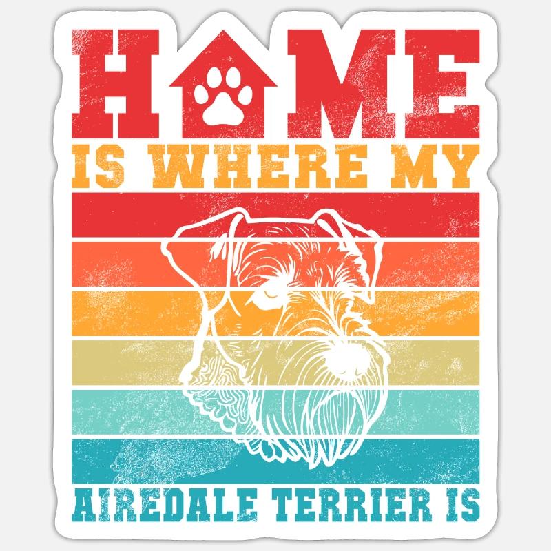 Cadeaux Airedale Terrier - Sticker taille S (10 x 10 cm) - blanc mat