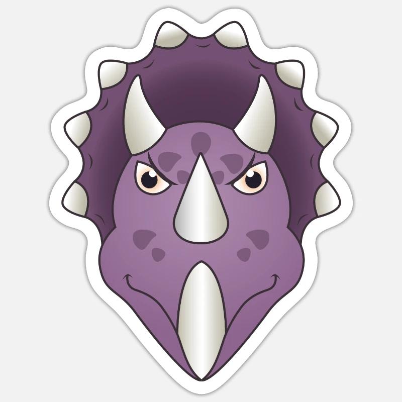 Triceratops Dino Head Dinosaur - Sticker size S (10 x 10 cm) - white matte