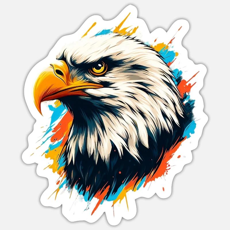 Pygargue à tête blanche - Sticker taille S (10 x 10 cm) - blanc mat