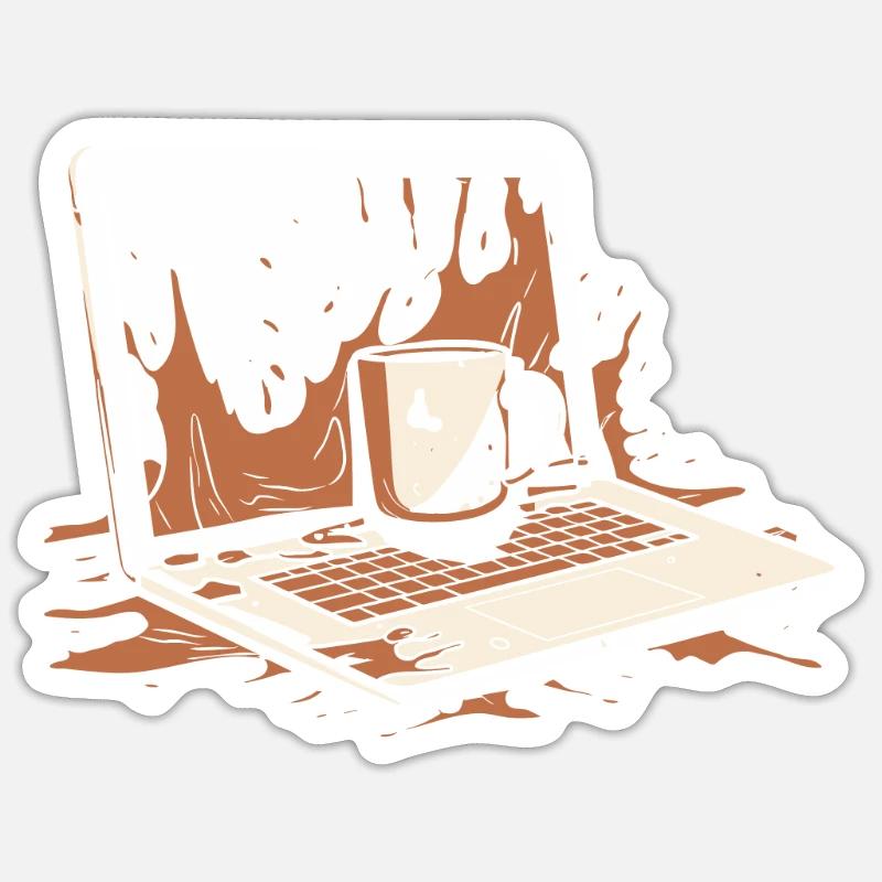 Entwickler Coder Programmierer Kaffee - Sticker Größe S (10 x 10 cm) - Mattweiß