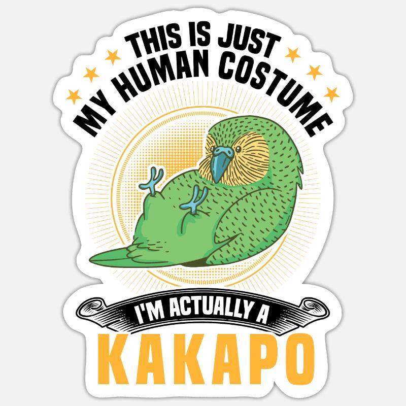 Kakapo Costume Flightless Parrot - Sticker size S (10 x 10 cm) - white matte