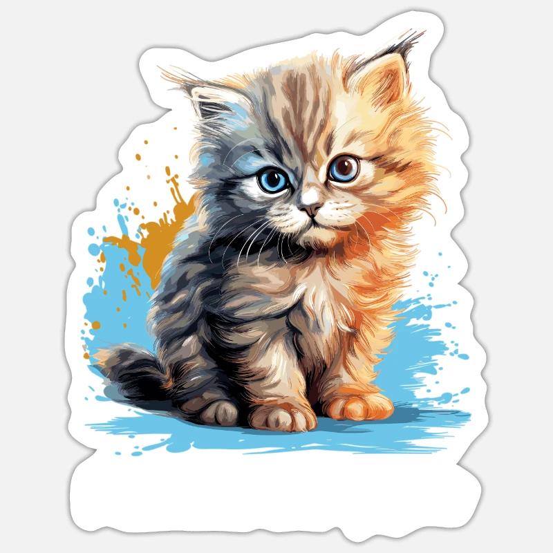 Persian Cat Perser Katze - Sticker size S (10 x 10 cm) - white matte