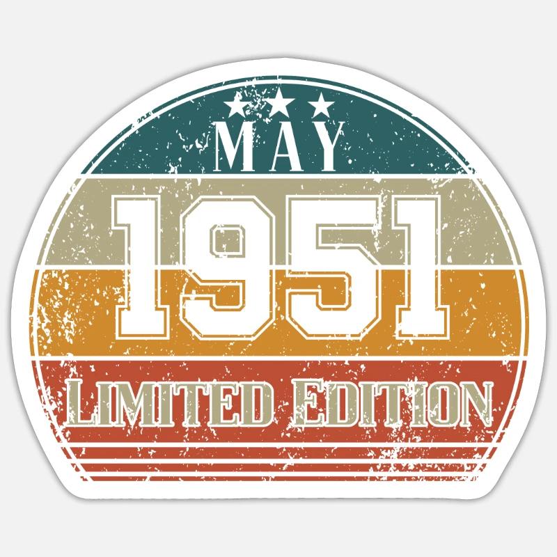 Anniversaire - Edition Limitée Mai 1951 - Sticker taille S (10 x 10 cm) - blanc mat
