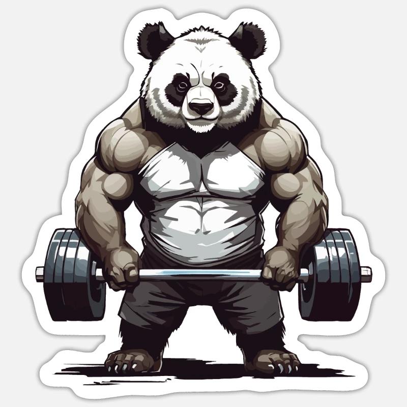 Conception de dynamophilie de musculation Panda Sticker taille S (10 x 10 cm)