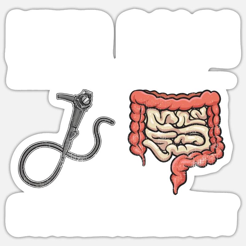 Gastroenterology Endoscopy Colonoscopy - Sticker size S (10 x 10 cm) - white matte
