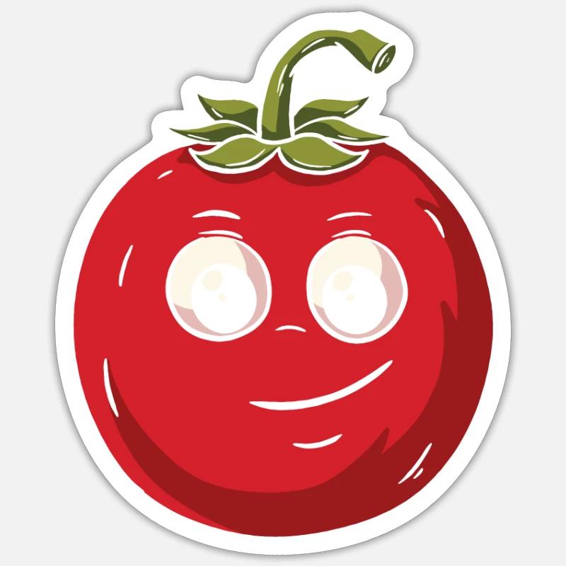 Tomates Mignonnes - Sticker taille S (10 x 10 cm) - blanc mat
