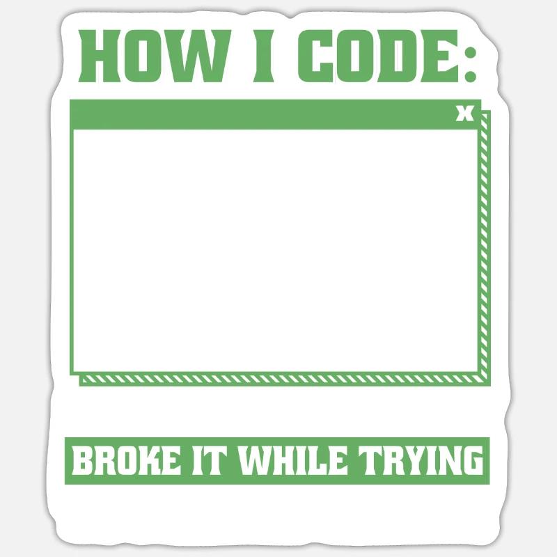 Développeur, Codeur, Programmeur - Sticker taille S (10 x 10 cm) - blanc mat