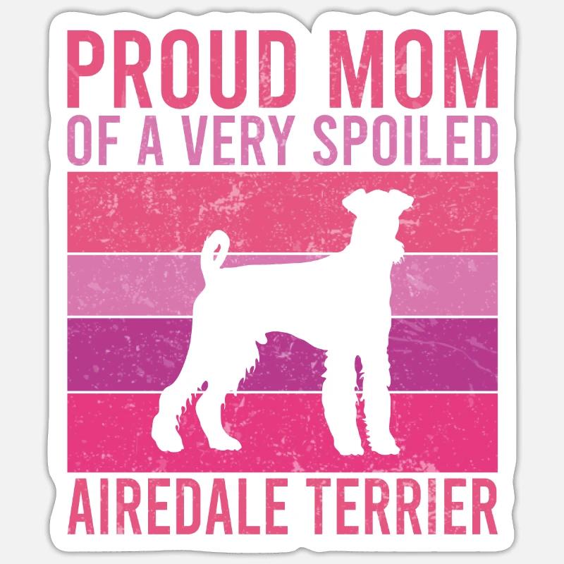 Cadeaux Airedale Terrier - Sticker taille S (10 x 10 cm) - blanc mat