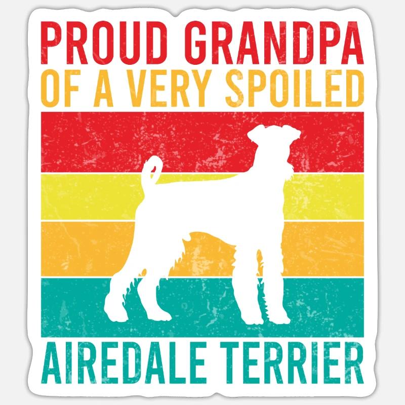 Cadeaux Airedale Terrier - Sticker taille S (10 x 10 cm) - blanc mat