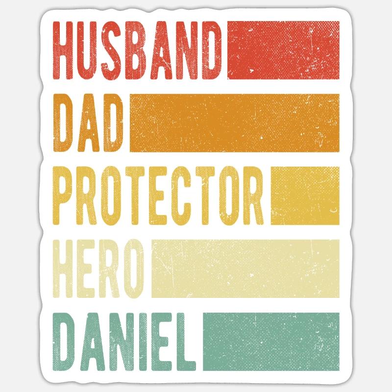 Daniel Name Papa Geschenk - Sticker Größe S (10 x 10 cm) - Mattweiß