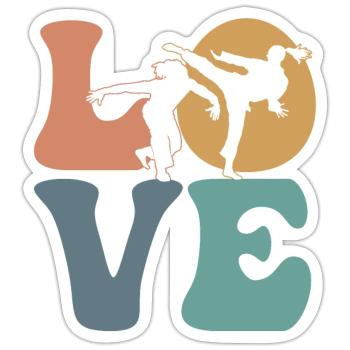 Combattant d’arts martiaux de capoeira - Sticker taille S (10 x 10 cm) - blanc mat - Devant