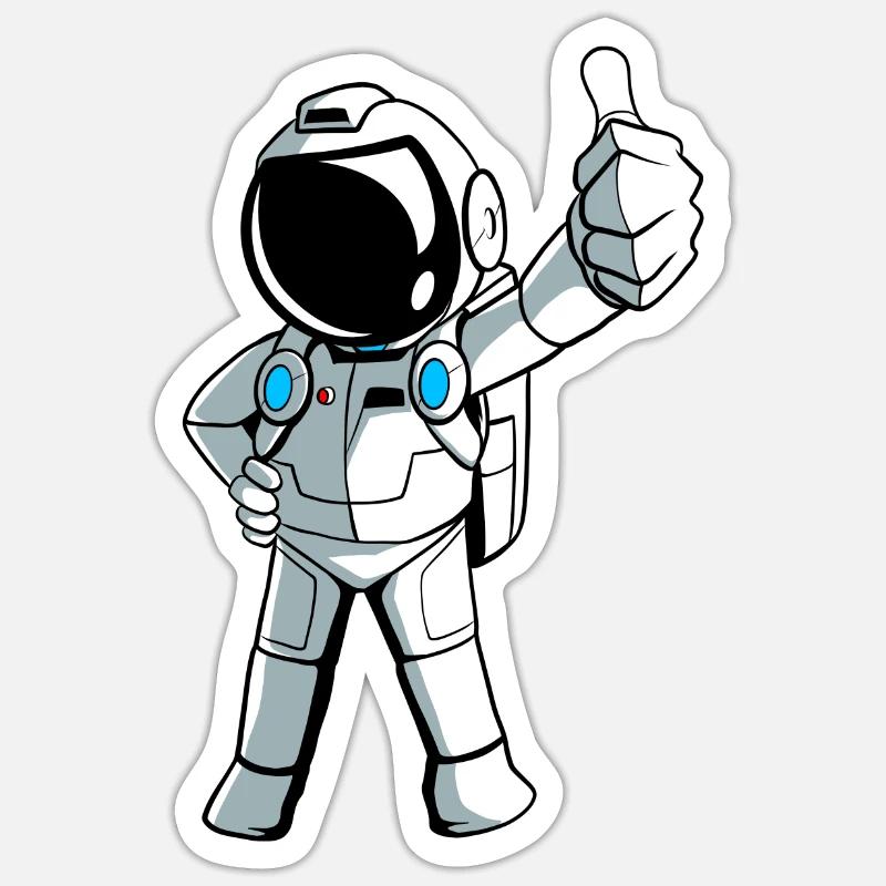 Astronaute de dessin animé dans l’espace Sticker taille S (10 x 10 cm)