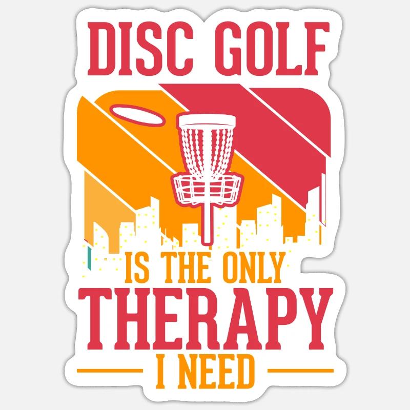 Discgolf Therapy Wurfscheibe Disc Golf Sticker Größe S (10 x 10 cm)