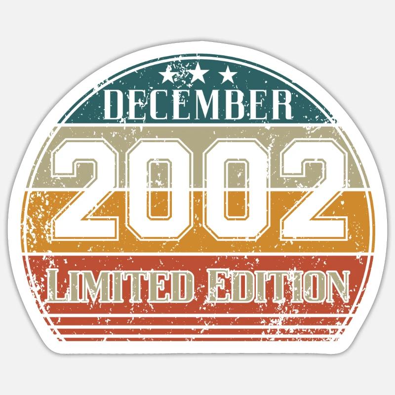 Anniversaire - Edition Limitée Décembre 2002 - Sticker taille S (10 x 10 cm) - blanc mat