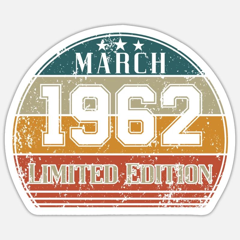 Anniversaire - Edition limitée Mars 1962 - Sticker taille S (10 x 10 cm) - blanc mat