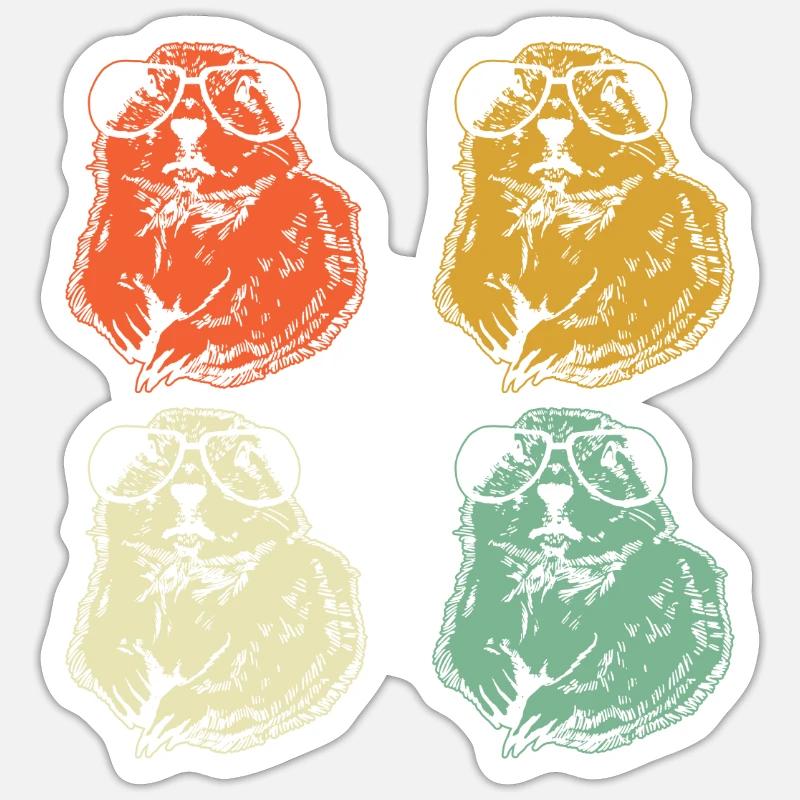 Chien de prairie - Sticker taille S (10 x 10 cm) - blanc mat