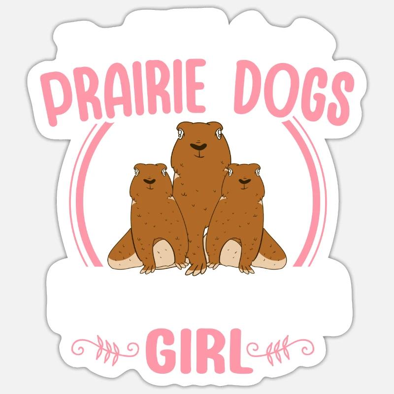 Chien de prairie - Sticker taille S (10 x 10 cm) - blanc mat