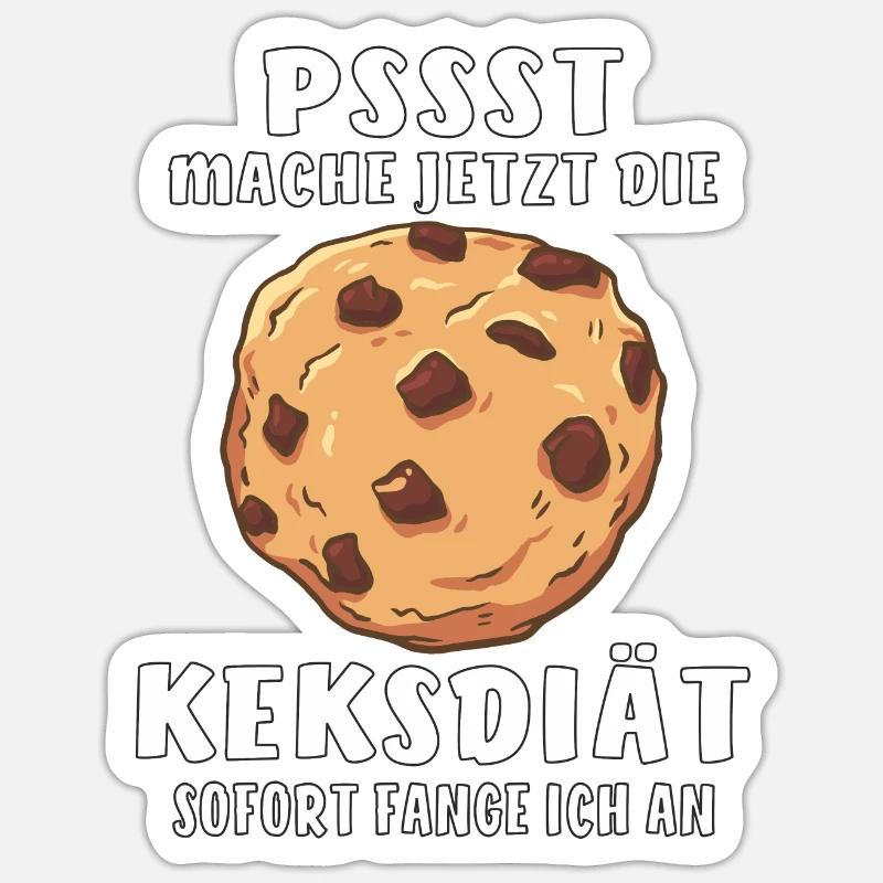 PSST KEKSDIÄT - Sticker Größe S (10 x 10 cm) - Mattweiß