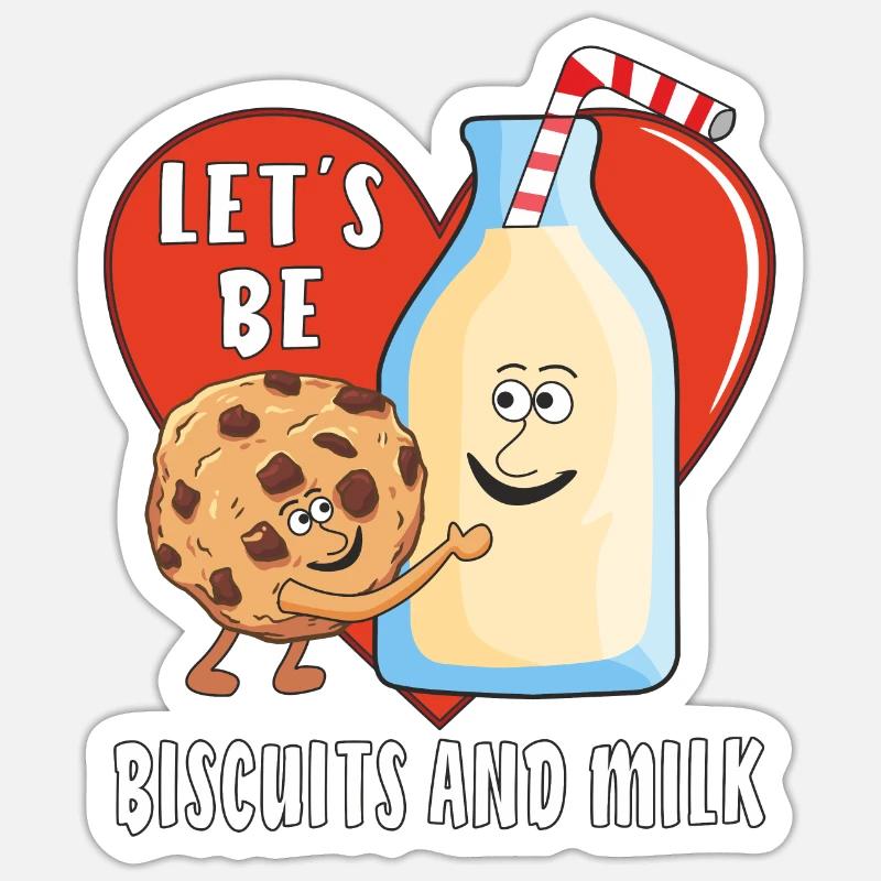 LET'S BE BISCUITS AND MILK - Sticker Größe S (10 x 10 cm) - Mattweiß