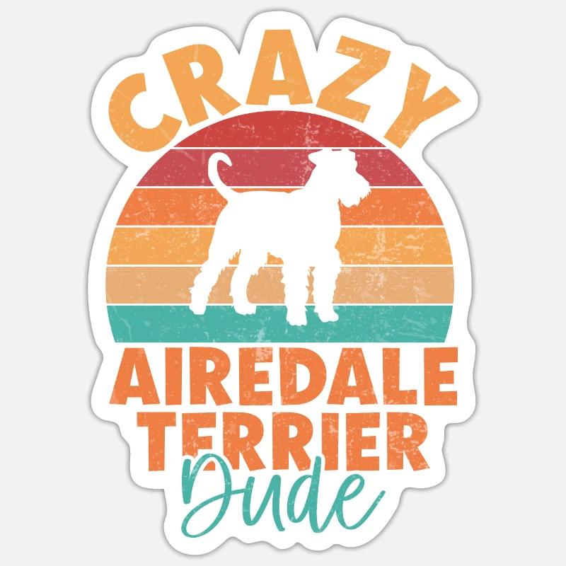 Cadeaux Airedale Terrier - Sticker taille S (10 x 10 cm) - blanc mat