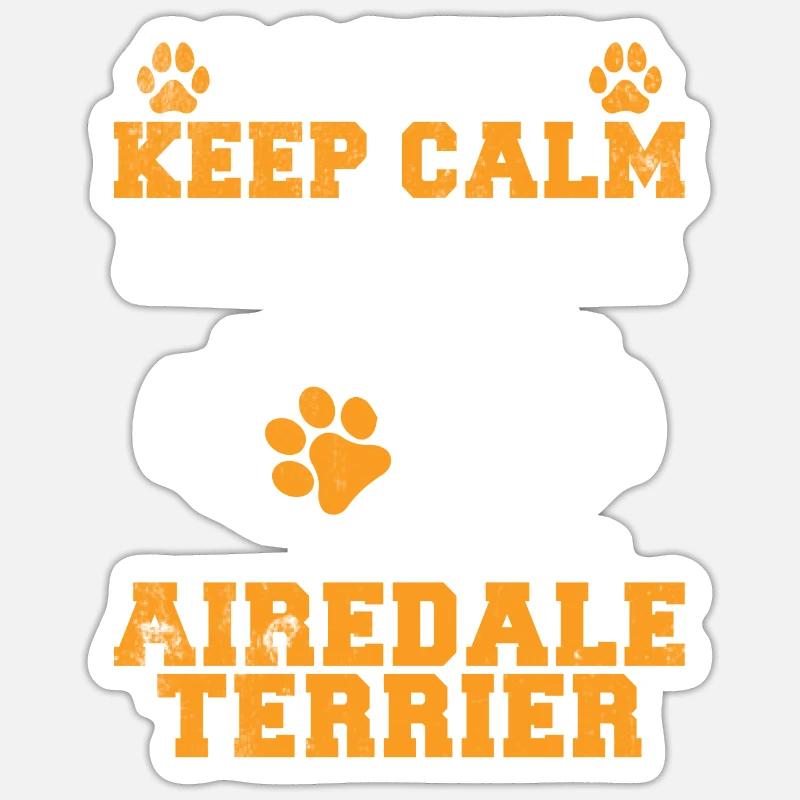 Cadeaux Airedale Terrier - Sticker taille S (10 x 10 cm) - blanc mat