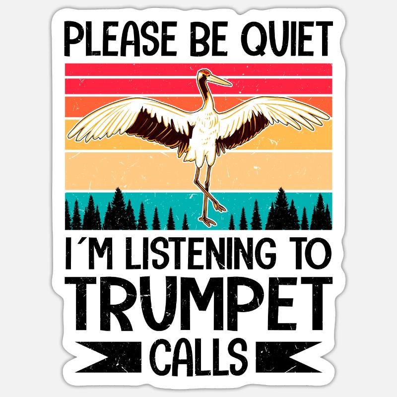 Wading Bird Watching Bird Watcher - Sticker taille S (10 x 10 cm) - blanc mat