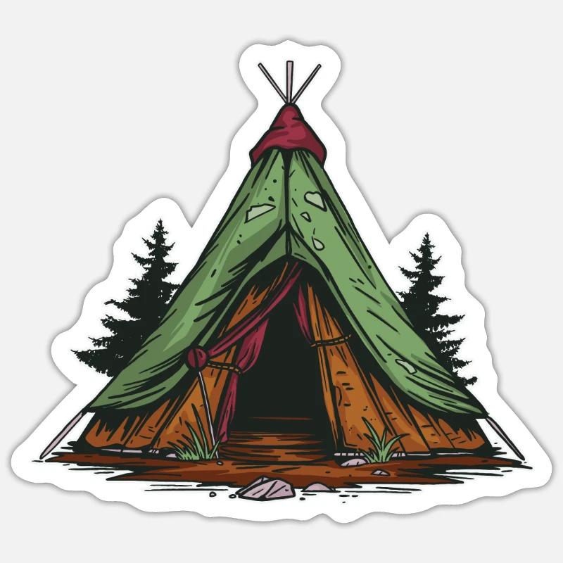 Scout Tent - Sticker size S (10 x 10 cm) - white matte