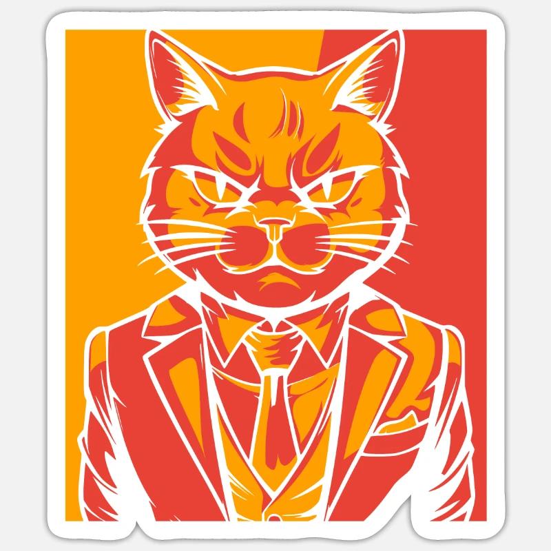 Cat - Sticker size S (10 x 10 cm) - white matte
